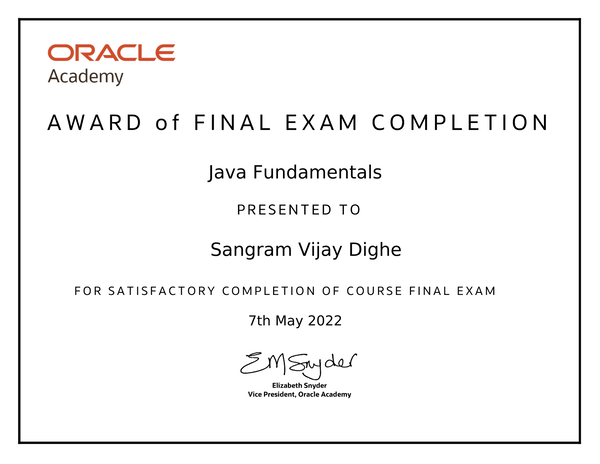 Oracle: Java Fundamentals